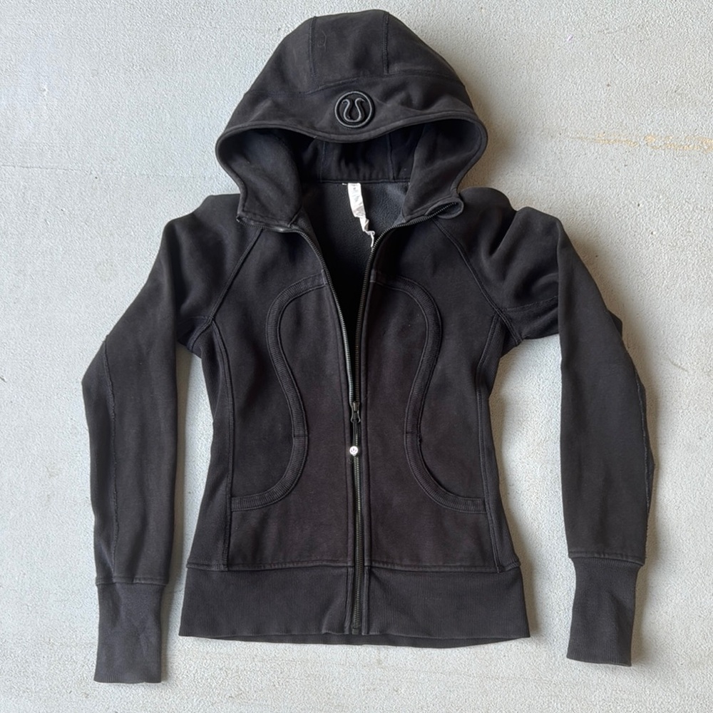 Lululemon Athletica Black Scuba Hoodie Full Zip Size 6
